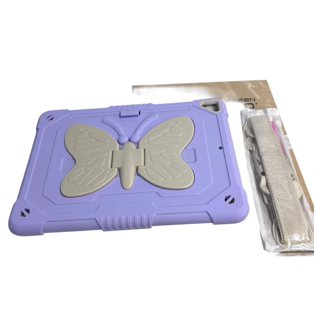 Butterfly IPad Case with Strap and Screen Protector 10.2in